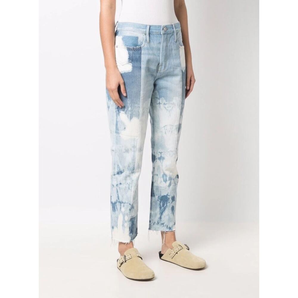 NWT Frame Women's Le Original Fresco Straight Fit Patchwork Design Jeans Size 27